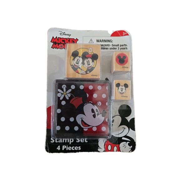 Vtg Disney Mickey Mouse Stamp Set 4 Pieces For Children 3+ New Sealed Craft - Picture 1 of 2